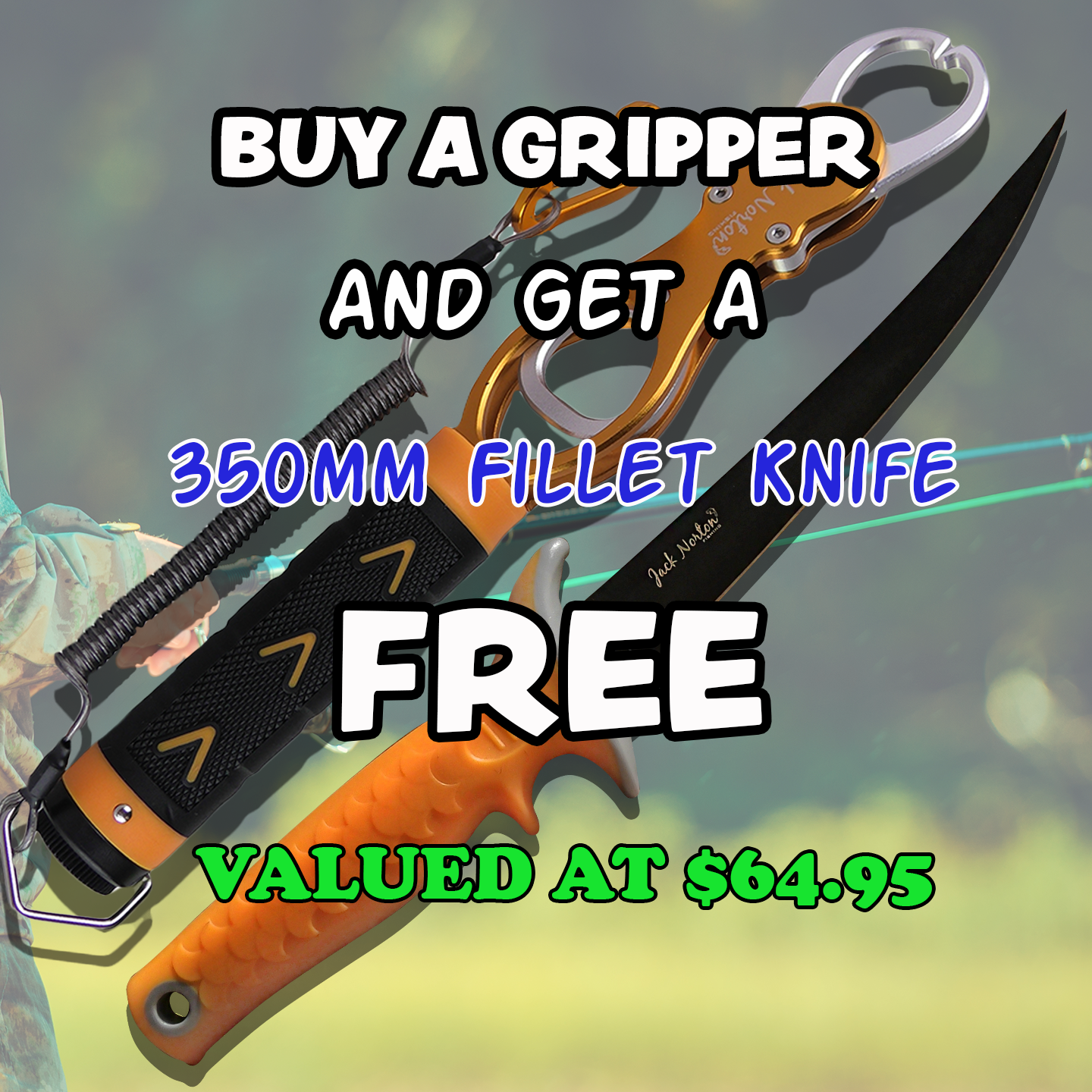 Fish Gripper With FREE 350 Fillet Knife