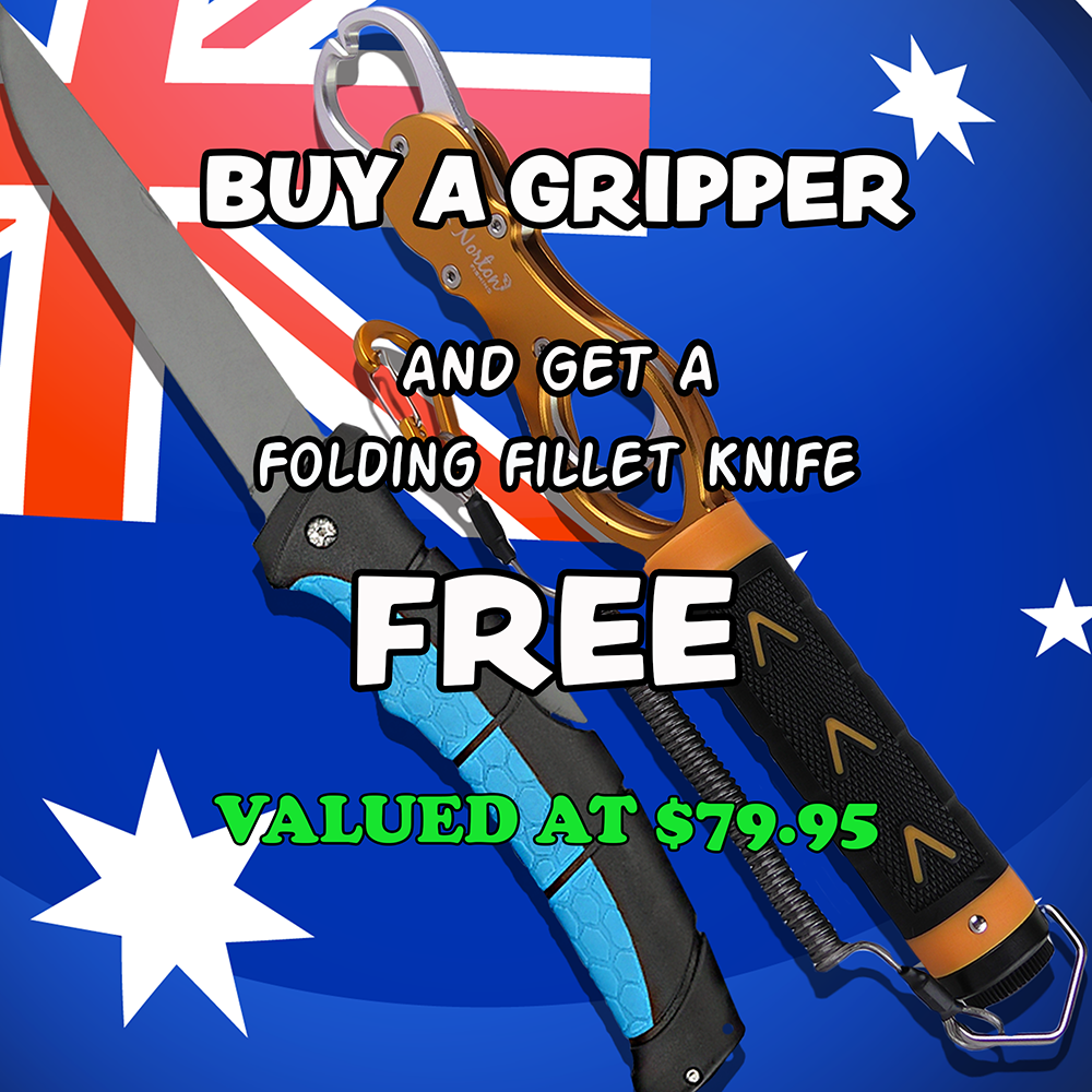 Fish Gripper With FREE Folding Fillet Knife