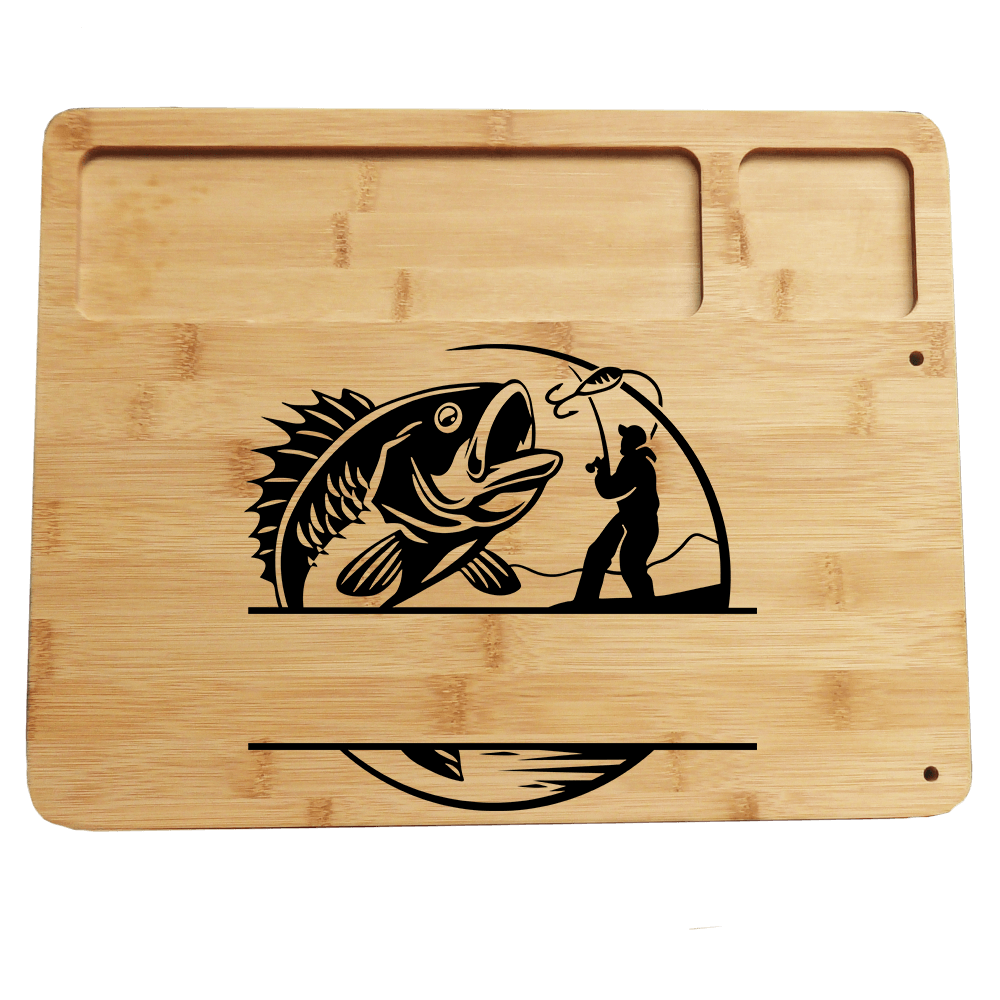 Fish, Man Center Name Serving Board Set