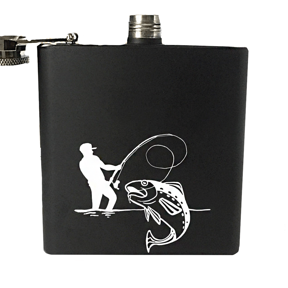 Matte Black Hip Flask (The Big Catch)