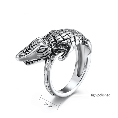 Crocodile Ring Silver