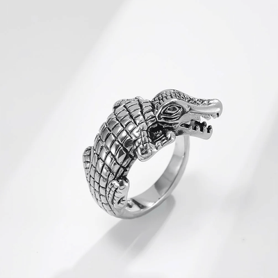 Crocodile Ring Silver
