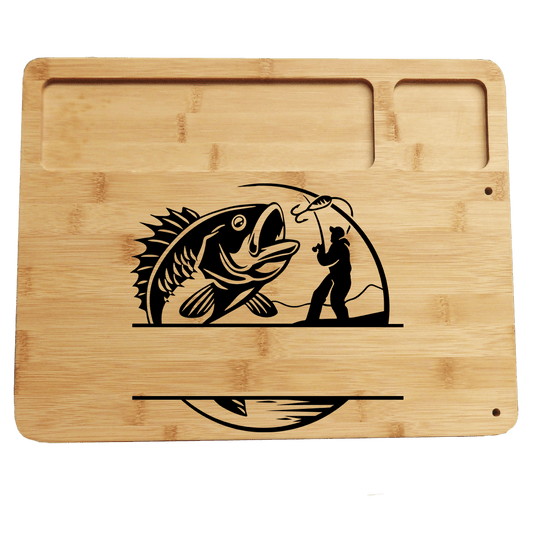 Fish, Man Center Name Serving Board Set