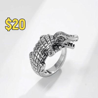 Crocodile Ring Silver