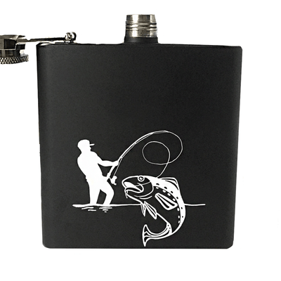 Matte Black Hip Flask (The Big Catch)