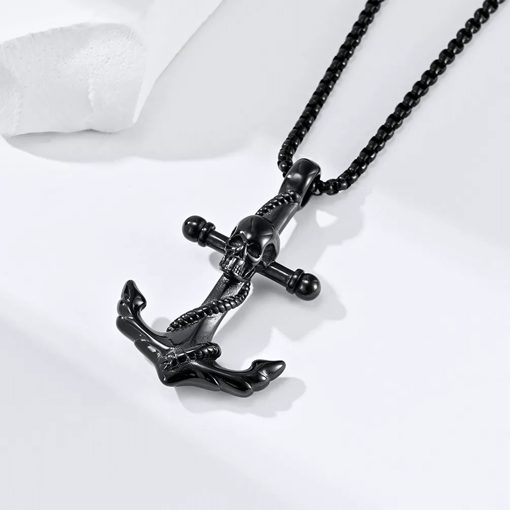 Skull & Anchor Pendant Necklace