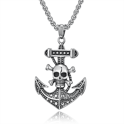 Crossbone Skull Pendant & Necklace