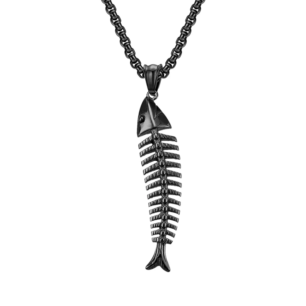 Fish Bone Pendant & Necklace