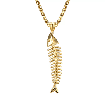 Fish Bone Pendant & Necklace