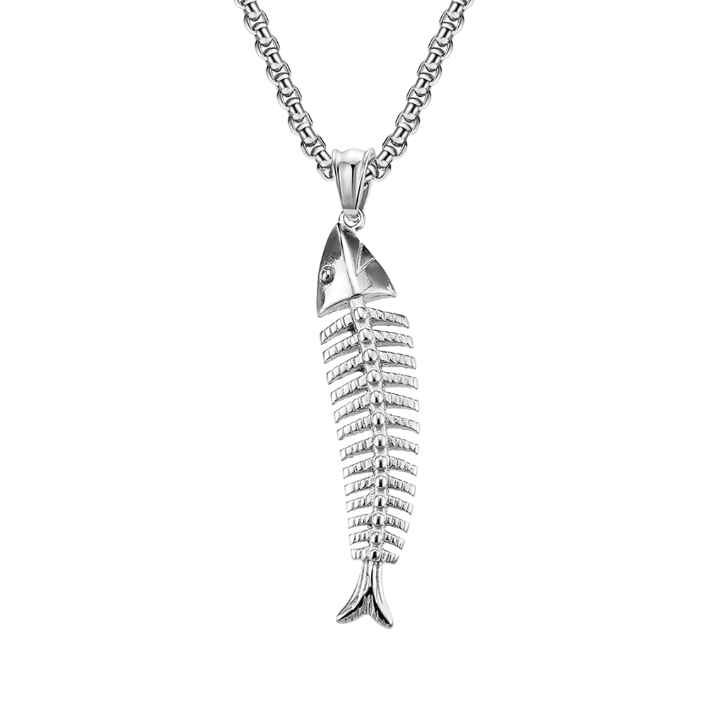 Fish Bone Pendant & Necklace