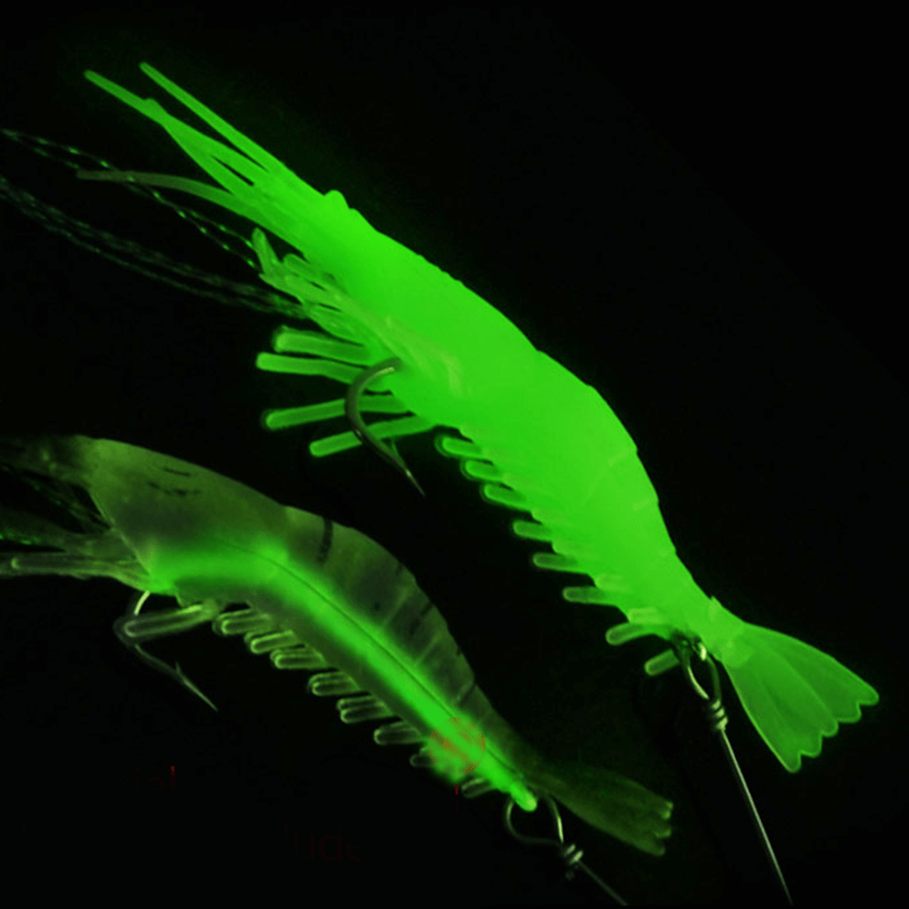 Pre-Hooked Glow Shrimp Bait (3 Pack)