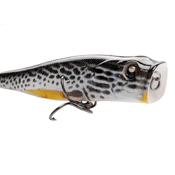  Lurefans RS6 Popper Fishing Lure, Top Water Baits For Bass  Fishing, Stabilizing Tail Fin, 2.36 1/3 Oz, Floating, VMC 8570 Hooks,  Feathered, Topwater Popper Fishing Lures For Bass, Pike, Musky Walleye