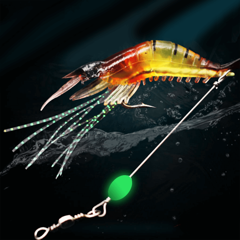 Pre-Hooked Glow Shrimp Bait (3 Pack)