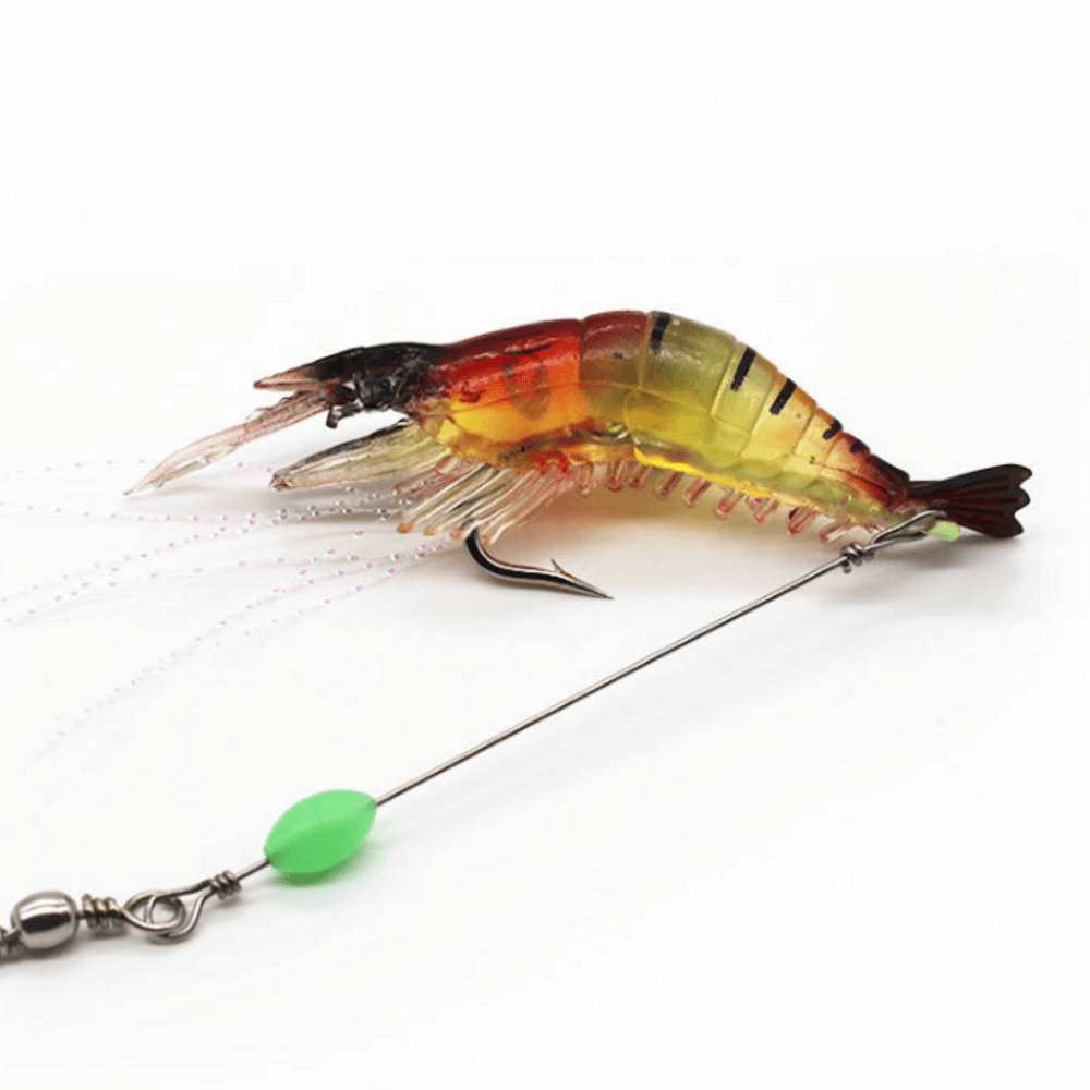 1PCS Fake Shrimp Road Bait With Hooks Small Grass Shrimp Glow-in