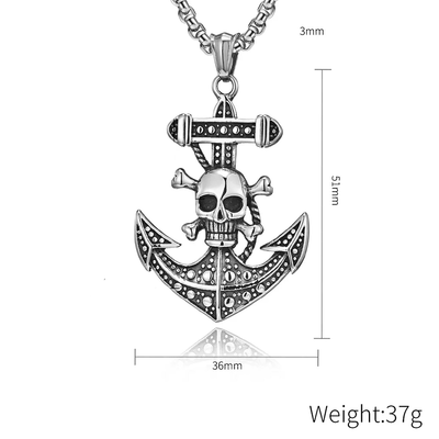 Crossbone Skull Pendant & Necklace